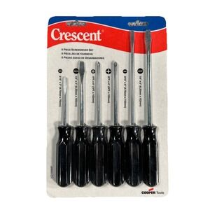 NEW NOS VTG Crescent 6 Piece Screwdriver Set Phillips & Slotted LCC1006MP Tools